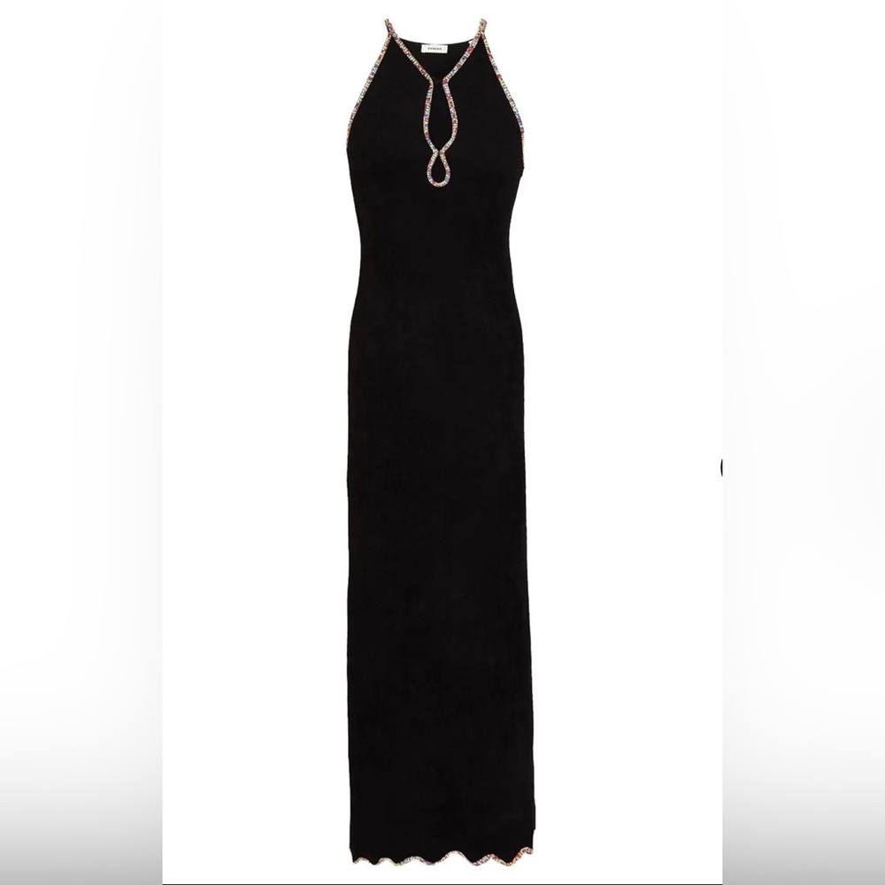 Sandro Crystal Embellished Chenille Midi Dress